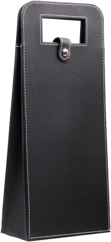 Anberotta ベーシック ワインバッグ シャンパン ボトルバッグ 収納 ケース 持ち運び 手提げ袋 N-W093-B (ブラック)