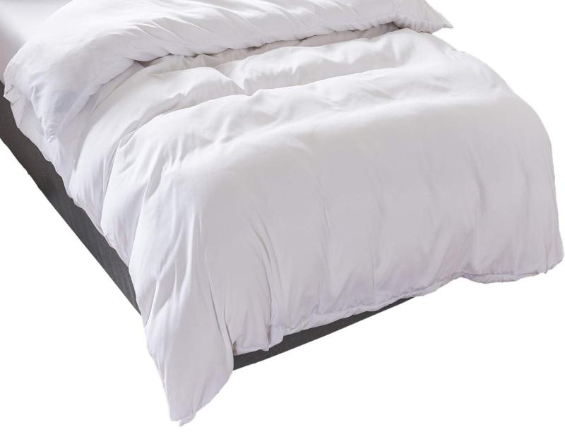 掛けふとんカバー ダブル 190x210cm ホワイト 綿混 無地 布団カバー 洗い替え 防ダニ 防シワ オールシ..