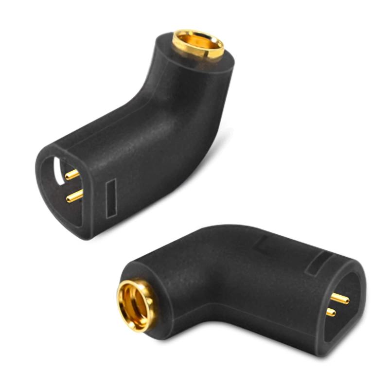 okcsc IE80-MMCX 変換コネクター コネクターキット 2Pinコネクタ IE80用（オス） - MMCXコネクター（メス） Sennheiser用 IE80 IE8 IE8iに適合する 2個セット L型 ブラック