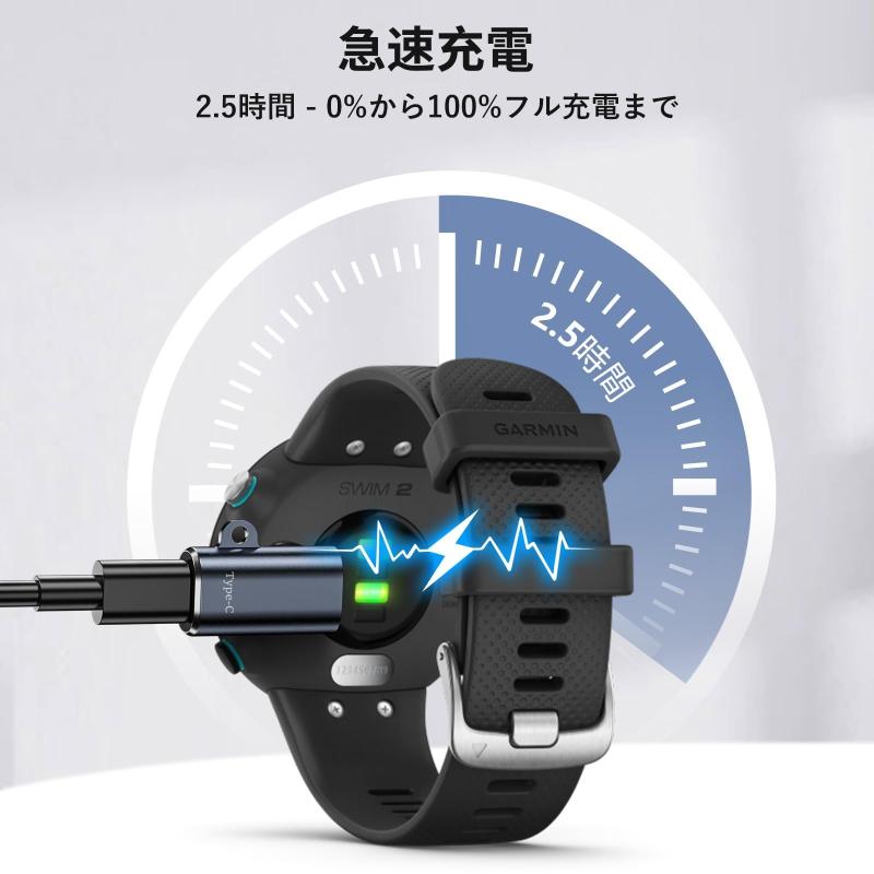 WマーケットのPonJel ガーミンウォッチ充電アダプター, L型 usbタイプc変換アダプター【2個】Type C - 充電アダプター for Gar min Fenix 7 7X/S 6 6X/S 5 5X/S、Forerunner 55 965 955 255｜アングル3