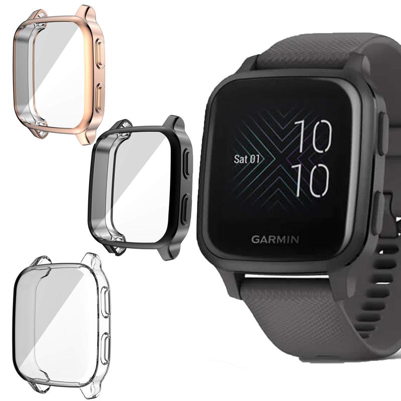 Venu Sq ケース, Lamshaw TPU メッキ スクリーンカバー 全面保護バンパー シェル 脱着簡単 耐衝撃性 フ..