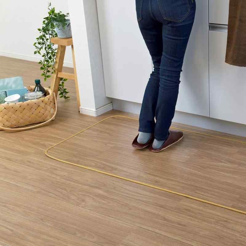 拭けるキッチンマット 抗菌・はっ水・防カビ・防炎加工 広巾ロングキッチンマット 60×250cm 滑り止め付..