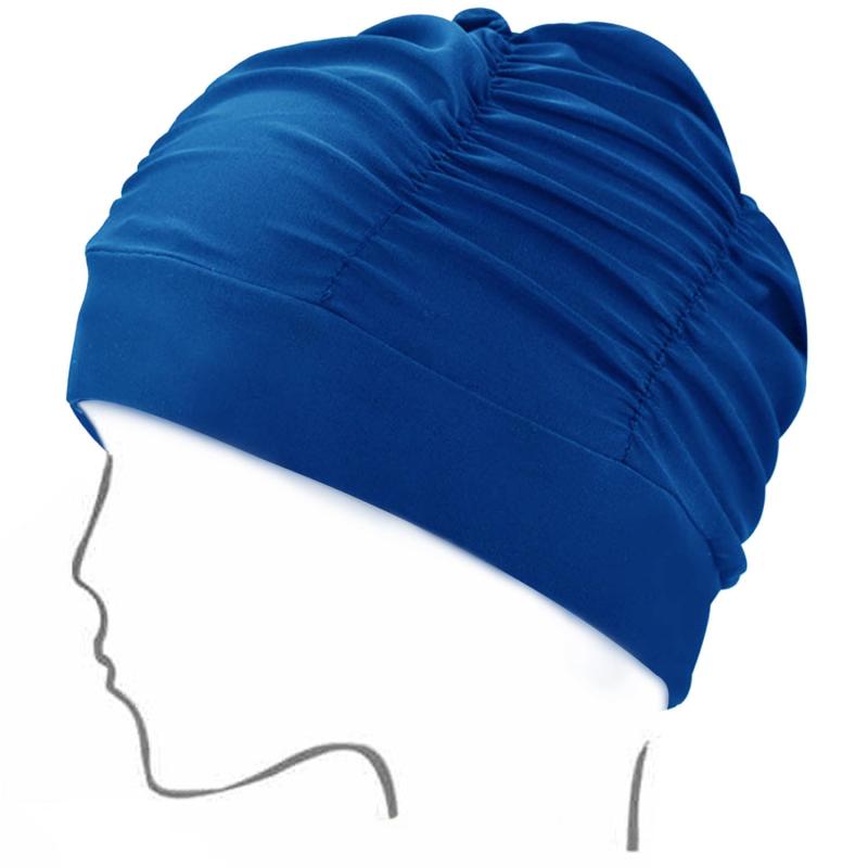 水泳帽子 プール帽子 水泳帽 女 大人のファッション通気性プリーツ水泳キャップふわふわ長い髪対応スト..