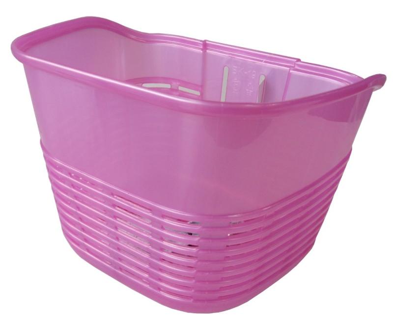 サギサカ 子供用プラ前カゴ 20～24インチ用 ライトピンク 幅300×奥行240×高さ220mm 608-00111/48343(4)