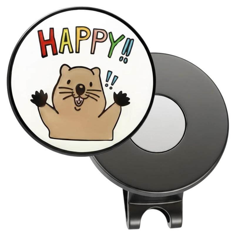 クアッカワラビー ゴルフマーカー マグネット式 ハットクリップ付き 面白 マグネット 合金製 E0052