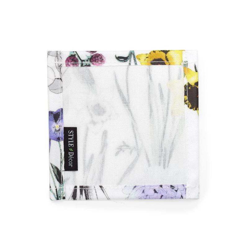 コースター ラミネート おしゃれ 布 4枚セット 洗える 北欧 花柄 ボタニカル スタイルデコール W3000610(3)