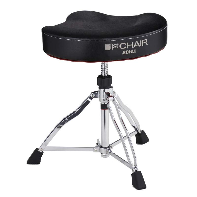 TAMA タマ 1st.chair グライド・ライダー ドラム・スローン HT530BCNST今までのTAMAのモデルにはなかった理想的な柔らかさと硬さのバランスを実現したサドル形状のドラムスローン高さ調整幅：470mm - 650mm , スクリューロッド方式重量：5.3kgパイプ径：28.6mm - 22.2mm別売りのバックレストユニット HTB5Bを取り付けることが可能です