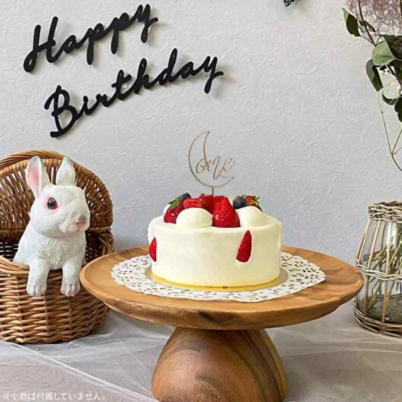 【BEAUTY PLAYER】ケーキ飾り ケーキトッパー one 木製 1歳 誕生日 誕生日ケーキ ハッピーバースデー ..