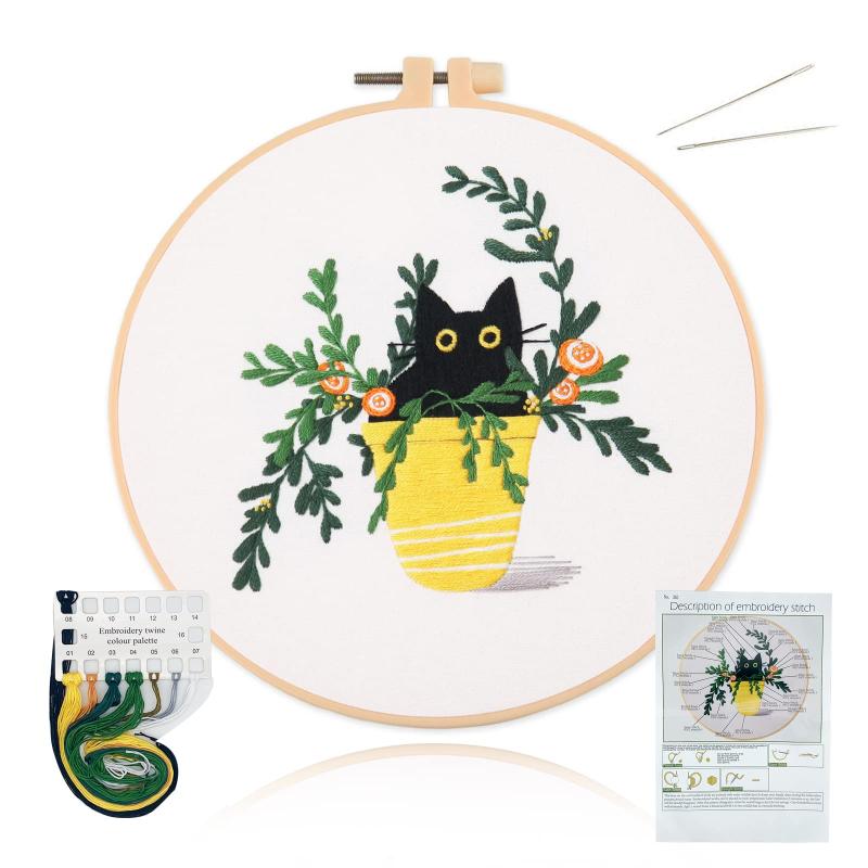 ALLMIRA 刺繍キット 初心者 セット ししゅうキット 刺しゅう クロスステッチ 手作り DIY刺繍工具 刺繍 ..