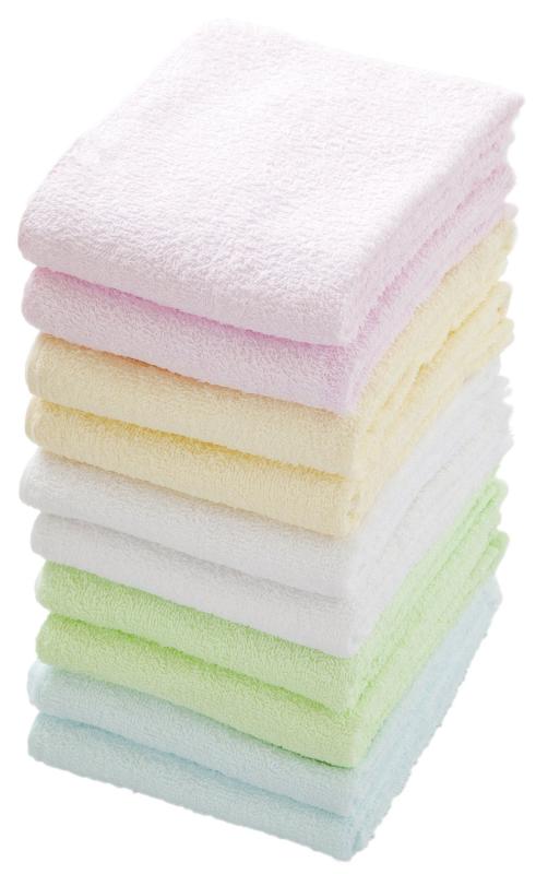 Kosugizen フェイスタオル 徳用カラータオル 5色各2枚入 34×80cm 乾きやすい薄手タイプ まとめてお得 1..