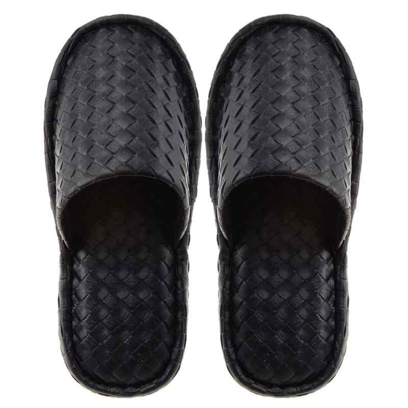 スリッパ ブロックレザー 男女兼用 (フリーサイズ : 約～27.0cm / ブラック) 低反発 来客用 会社 事務所 学校 ルームスリッパ 大きいサイズ CXS-N01012