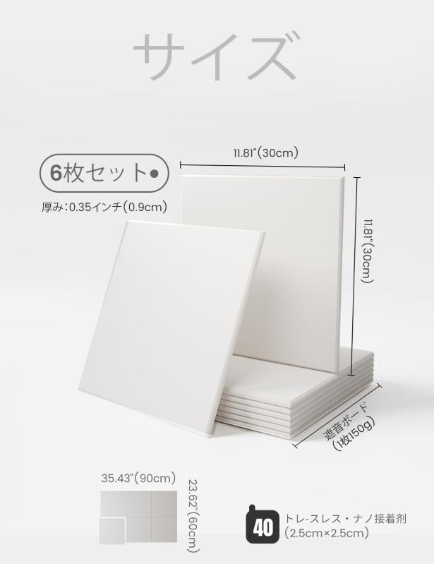 「壁に貼る 掲示板 60×90cm 6 枚セット」Fluxynara コルクボード代替品 コルクボード 掲示板 ボード DI..