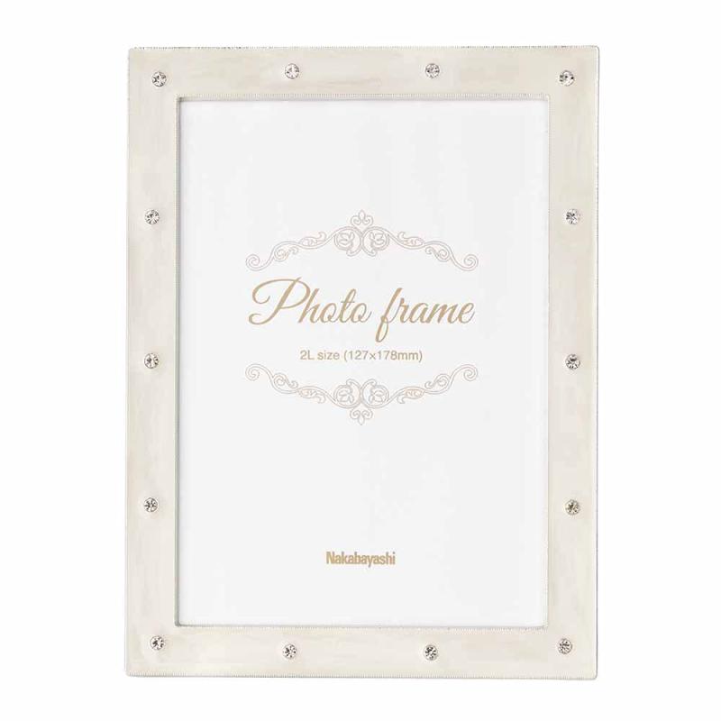 ナカバヤシ フォトフレーム 写真立て（合金） シンプル 2L判 F-TA-108-2L-W ホワイト