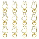 キーホルダー パーツ MUNCVY 20点セット 回転カン カワイイ ウサギ ナスカン ゴールド 金具 ンドメイド 手作り キーリング