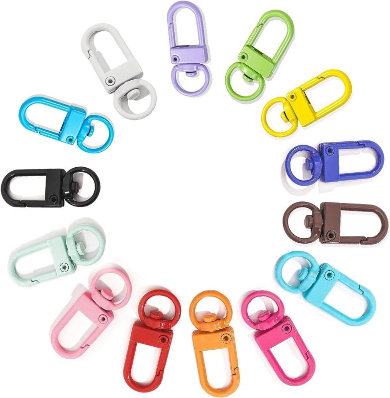 Pacify 50個セット キーホルダー 金具 回転カン キーホルダー 内径幅10mm 360度回転 回転フック パーツ ワンタッチキーホルダー カラフル 手作...