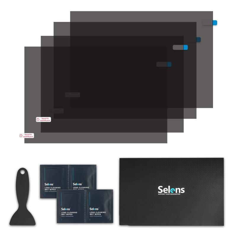 Selens 偏光フィルムシート 液晶スクリーン 粘着なし 線形偏光フィルター 20x30cm 4枚入り 高偏光度 裁..