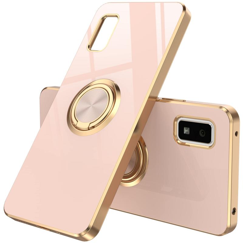 ピーシーエーテック リング付き ソフトケース TPU保護ケース スタンド機能付き 360回転カバー 耐衝撃 シリコン 超薄型 AQUOS wish2 SH-..