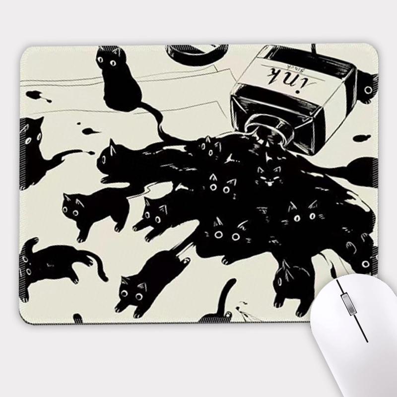Uniqcasa マウスパッド 小型マウスパッド 9.5 x 7.9インチ かわいい猫 マウスマット デスクパッド 滑り..