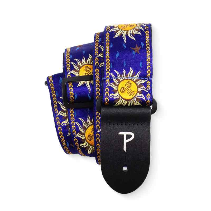 P Perri's Leathers Ltd. ジャガード ギターストラップ TWS-7009 SUNS-BLU 青い