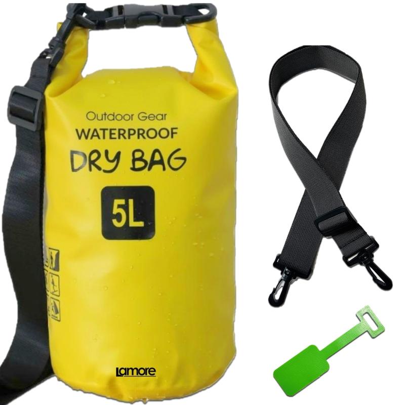 笑顔一番 ドライバッグ 防水バッグ ドラム型 新素材 防水 防塵 20L (5) イエロー, 20L(4)