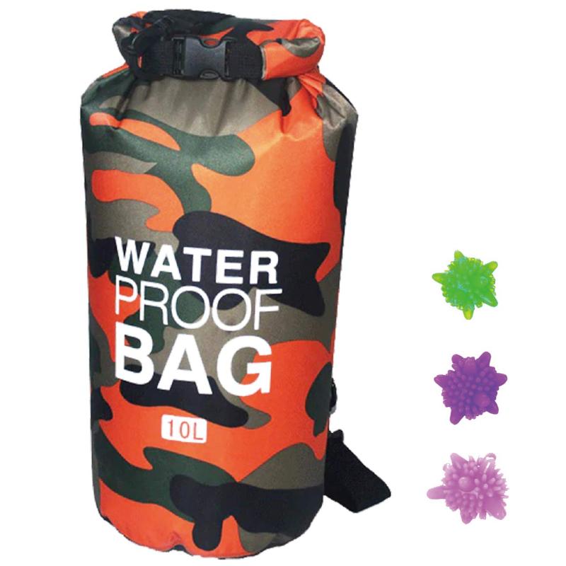 ヒロワールドトレード 洗濯袋 トラベル用品 防水 洗濯バッグ 折りたたみ 旅行 携帯 携帯用 ランドリー バッグ 洗濯ボール 浮き袋 (10Lオレンジ)