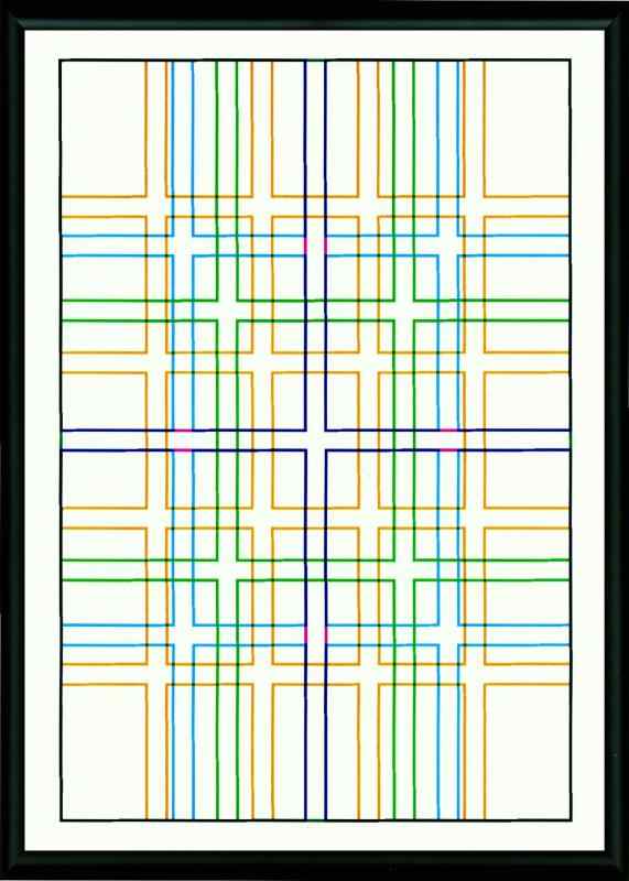 グラフィックデザイン アートポスター gd003 A4サイズ、マーメイド紙、フレーム入り（ブラック）、壁掛け 立て掛け、紐付き Designed by Neue Holly