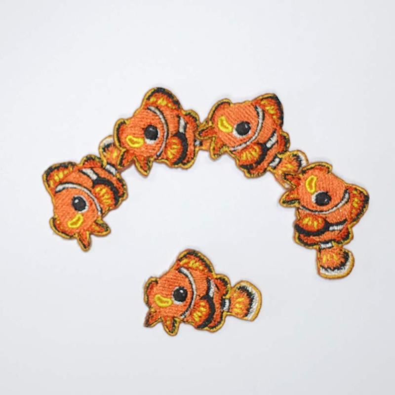 ワッペン アイロン 刺繍 おしゃれ アップリケ 保育園 幼稚園 などの目印に使いやすい 5枚セット (クマノミ)(3)