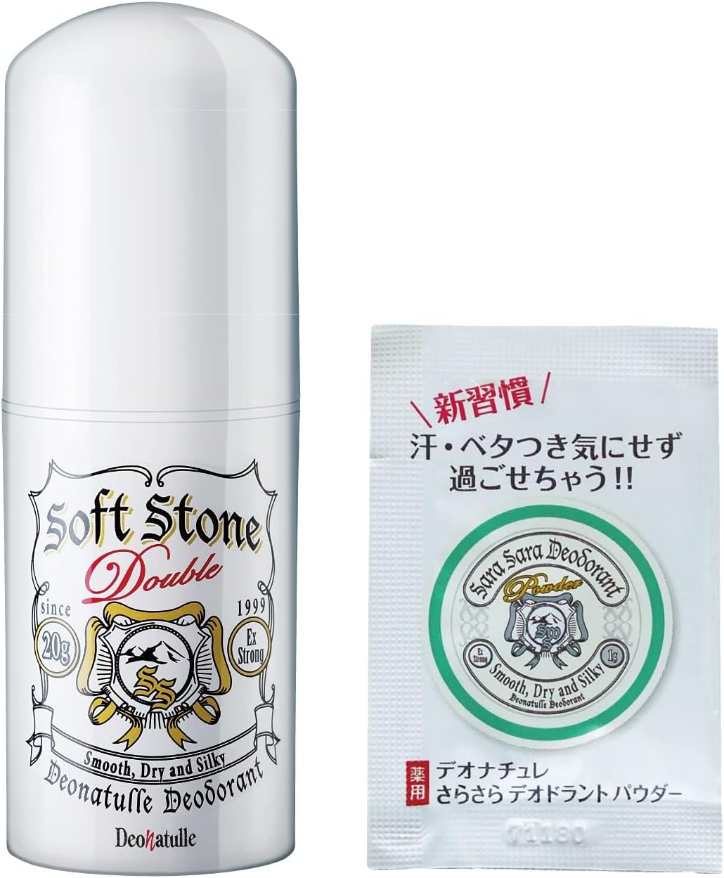 この商品について ソフトストーンWにパウダーサシェ付きのアマゾン限定品 ブラント名:デオナチュレ メーカー名: シービック 商品の重量: 0.07kilograms 原材料: 有効成分:焼ミョウバン、イソプロピルメチルフェノール その他成分:シクロペンタシロキサン、ステアリルアルコール、POPブチルエーテルー1、セスキイソステアリン酸ソルビタン、水添ヒマシ油、メントール、低温焼成酸化Zn、天然ビタミンE、トリ(カプリル・カプリン酸)グリセリル、茶エキスー1この商品について ソフトストーンWにパウダーサシェ付きのアマゾン限定品 ブラント名:デオナチュレ メーカー名: シービック 商品の重量: 0.07kilograms 原材料: 有効成分:焼ミョウバン、イソプロピルメチルフェノール その他成分:シクロペンタシロキサン、ステアリルアルコール、POPブチルエーテルー1、セスキイソステアリン酸ソルビタン、水添ヒマシ油、メントール、低温焼成酸化Zn、天然ビタミンE、トリ(カプリル・カプリン酸)グリセリル、茶エキスー1
