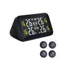 タイヤ空気圧センサー TPMS ソーラー USB充電式 無線 配線不要 タイヤ 安全 空気圧モニター 四輪セット 外部 バルブキャップ 車用 IP67防水 四輪...