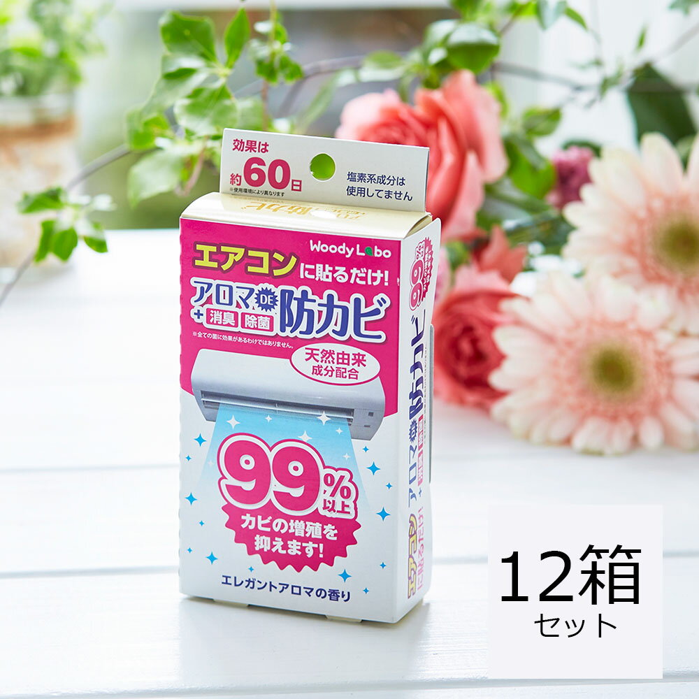 【公式】【送料無料】 福袋 エアコン 防カビ 消臭 カビ 臭い対策 貼るだけ 防カビ対策 カビ予防 エアコン用アロマDE防カビ エレガントアロマの香り12箱セット 部屋 芳香剤 消臭剤 天然由来成分 カビきれい リビング 寝室 子供部屋 業務用 1