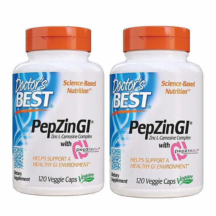 2ĥåȡDoctor's Best ɥ٥ ڥץ GI L-Υ120ץ2Ȣ4ʬDoctor's Best PepZin GI, Zinc-L-Carnosine Complex, Non-GMO, Vegan, Gluten /Soy Free, Digestive Support, 120 Veggie Caps