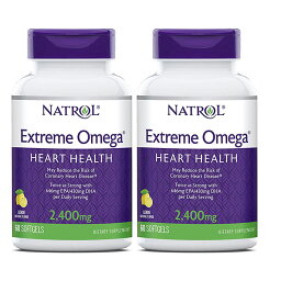 お得な2パック　Natrol ナトロール　エクストリーム　オメガ　60カプセル入り×2本　レモンフレーバー　Natrol Omega-3 Extreme,Lemon 60-Count×2PACK