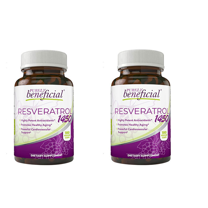 お得な2パック！PURELY beneficial社　レスベラトロール1450mg /　合計360カプセル　RESVERATROL1450