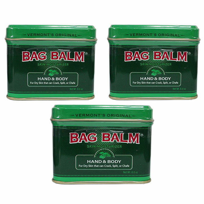 お得な3個セット！Bag Balm バックバーム　保湿クリーム　手荒れ・かかと乾燥・肌荒れ Vermont's Original Hand & Body