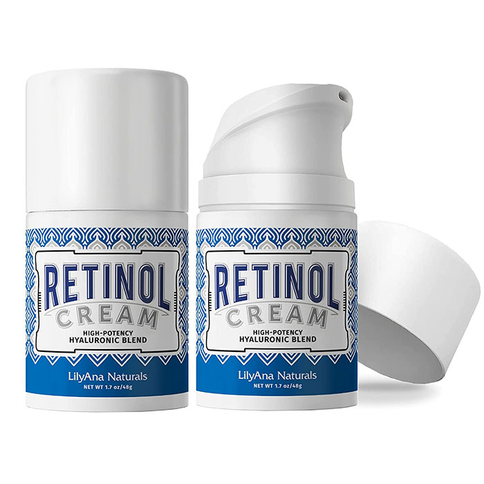 お得な2個セット！リリアナナチュラルズ レチノールクリーム モイスチャライザー 48g (1.7oz)×2本・　LilyAna Naturals Retinol Cream for Face - Made in USA, Retinol Cream