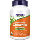 NOW Foods, 認定オーガニッククロレラ、ピュアパウダー、113g(4オンス)グリーンスーパーフード 栄養補助食品 NOW Supplements, Organic Chlorella Powder
