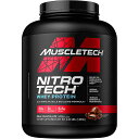 マッスルテックニトロテック ホエイプロテインパウダー 強力タンパク質 ミルクチョコ味 4LB（1.81KG） Whey Protein Powder MuscleTech Nitro-Tech Whey Protein