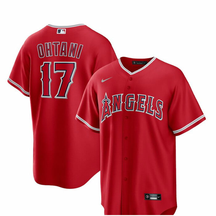 【MLBグッズ購入したらもれなくもらえる！ANGELSグッズ】MLB オフィシャル・エンジェルス　大谷翔平選手　NIKE ナイキ　レプリカ　ユニフォーム　レッド　Shohei Ohtani Los Angeles Angels Nike Alternate Replica Player Name Jersey - Red