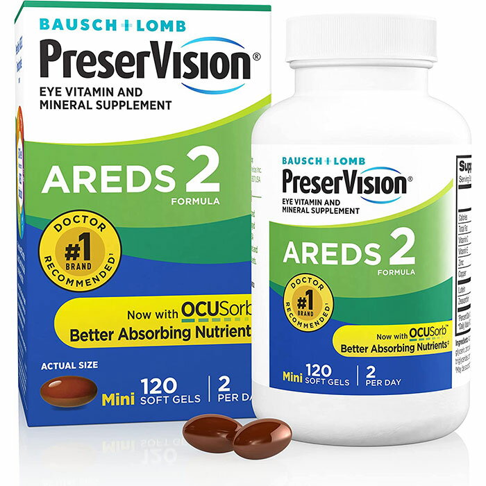 e I{V vU[rW2 Tvg@\tgWFJvZ120@PreserVision AREDS 2 Eye Vitamin & Mineral Supplement, Contains Lutein, Vitamin C, Zeaxanthin, Zinc & Vitamin E, 120 Softgels