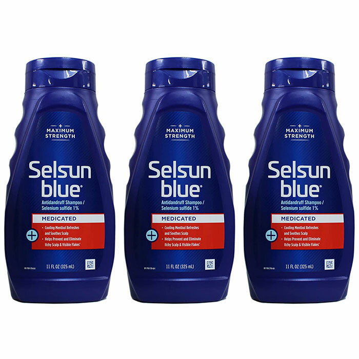 【Selsun Blue セルサン ブルー】メディケイテッド ダンドラフ シャンプー3本セット Selsun Blue Medicated Maximum Strength Dandruff Shampoo