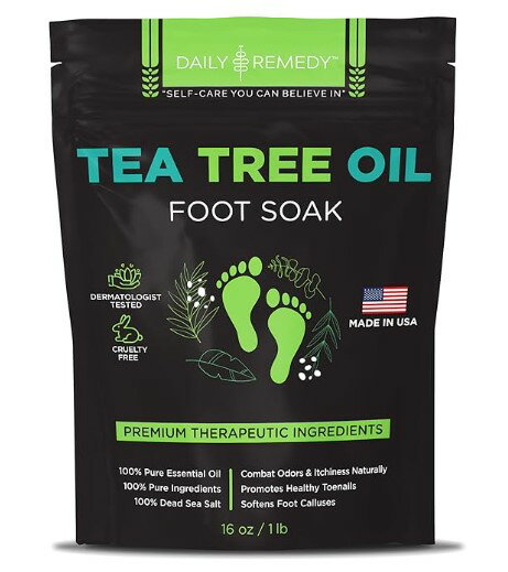 yɂY݂̕Ɂz IWiuh tbg\[N 453g Tea Tree Oil Foot Soak with Epsom Salt 16 Ounces