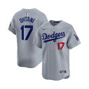 特別仕様 リミテッドバージョン MLB オフィシャル・LA ドジャース 17 大谷翔平選手 NIKE ナイキ レプリカ ユニフォーム グレー アウェイ Men'...
