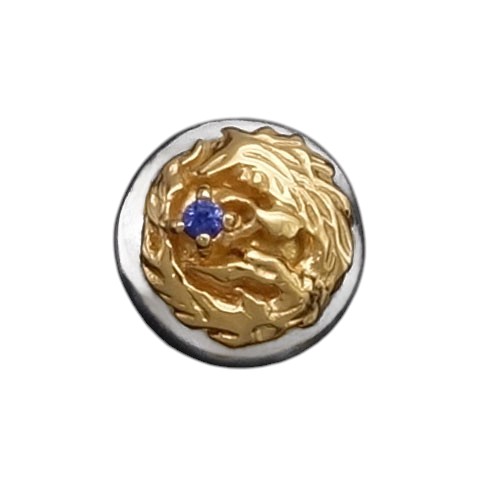 Rakuten - 【送料無料】シルバー925　メンズ　レディースアクセサリー　ピアス　ウルフマンBRS　ムーンウルフボールスタッドG／サファイア