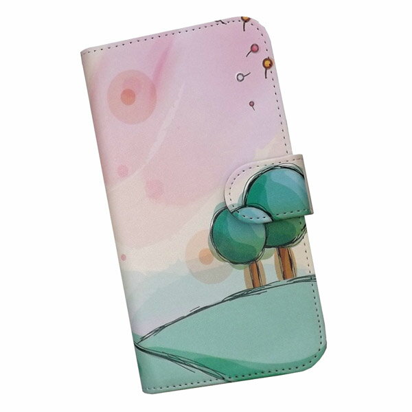 Rakuten - AQUOS sense10 SH-53F/SH-M33/SHG15/A505SH 用 スマートフォンケース スマホ カバー スマホケース 手帳型 プリントケース 風船 木 風景 水彩画風(056)