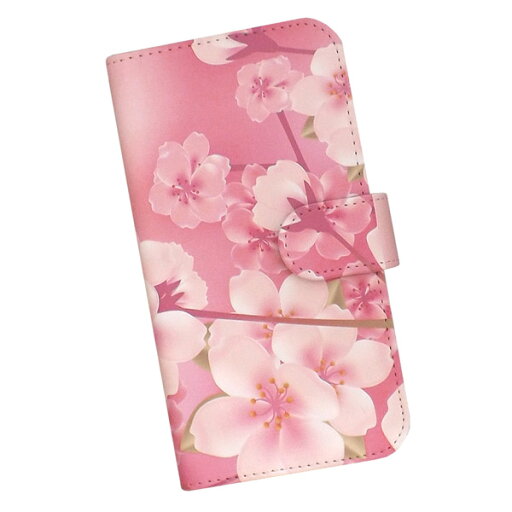 arrows We2 F-52E/FCG02/M07 用 スマートフォンケース スマホ カバー スマホケース 手帳型 プリントケース 桜 花柄 ピンク(075) arrows We2 F-52E/FCG02/M07 用 スマートフォンケース スマホ カバー スマホケース 手帳型 プリントケース 桜 花柄 ピンク(075)