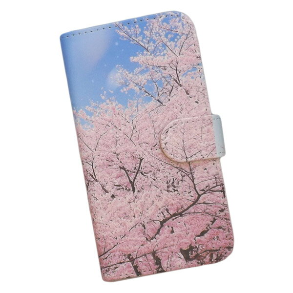 Rakuten - Galaxy S23 SC-51D/SCG19/SM-S911C 用 スマートフォンケース スマホ カバー スマホケース 手帳型 プリントケース 花柄 桜 風景 空 春(225)