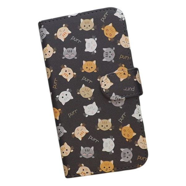 BASIO active SHG09/active2 SHG12/シンプルスマホ6/シンプルスマホ7 用 スマートフォンケース スマホ カバー スマホケース 手帳型 プリントケース 猫 動物 かわいい パターン画(227)