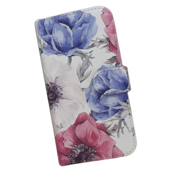 Rakuten - AQUOS sense9 SH-53E/SHG14/A405SH/SH-M29A 用 スマートフォンケース スマホ カバー スマホケース 手帳型 プリントケース 花柄 アネモネ パターン画 おしゃれ(321)