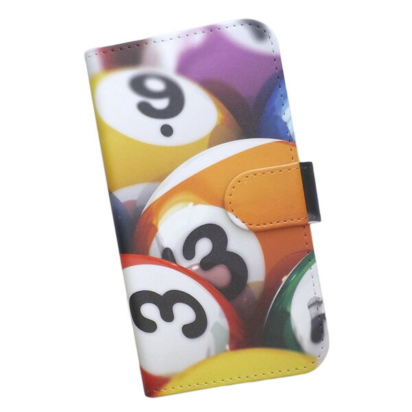 スマホケース 手帳型 全機種対応 プリントケース ビリヤード ボール 玉突き(548)