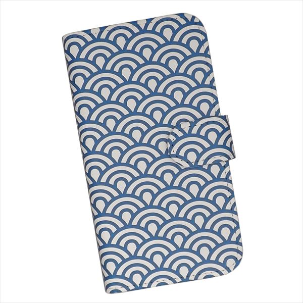 Rakuten - BASIO active SHG09/active2 SHG12/シンプルスマホ6/シンプルスマホ7 用 スマートフォンケース スマホ カバー 手帳型 スマホケース プリント ケース 和柄 青海波模様 シームレスパターン(662)